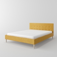 Čalúnená posteľ s čelom s gombíkami - 10817