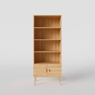 Skandinávská dřevěná knihovna BERGEN SCANDI se skříňkou - 2