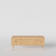 Skandinávská dřevěná komoda BERGEN SCANDI s dvěma skříňkami a dvěma zásuvkami - 2