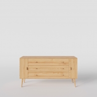 Škandinávska drevená komoda BERGEN SCANDI s dvoma skrinkami a tromi zásuvkami - 11605
