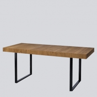 Rozkladací dubový stôl MOSAIC na oceľových podnožiach - 12075