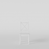 Bílá židle dřevěná, X opěradlo - 2