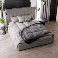 Čalouněná postel s čtvercovým prošíváním - 12