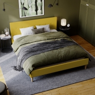 Čalúnená posteľ s čelom s gombíkami - 12909