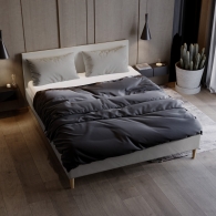 Čalouněná postel slim s plochým čelem a polštářemi - 2