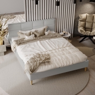 Čalouněná postel slim s vertikálním a horizontálním prošíváním - 2