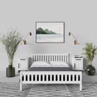 Skandinávský noční stolek dřevěný SVEG, bílý / šedý - 3