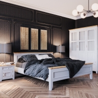 Dřevěná postel ATTICA s dodatkami z dubového dřeva - 4