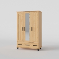 Skandinavská skříň dřevěná SVEG SCANDI třídveřová se zrcadlem - 1