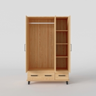 Skandinavská skříň dřevěná SVEG SCANDI třídveřová se zrcadlem - 4