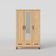 Skandinavská skříň dřevěná SVEG SCANDI třídveřová se zrcadlem - 2