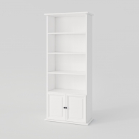 Knihovna dřevěná PARMA bílá / šedá, 1 skříňka - 1