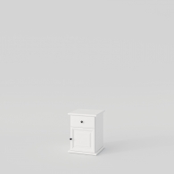 Biely drevený nočný stolík PARMA, 1 skrinka, 1 zásuvka - 2165