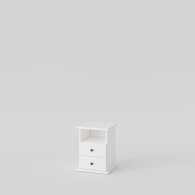 Bílý dřevěný noční stolek PARMA, 2 zásuvky - 1