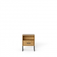 Dubový loftový nočný stolík STEEL so zásuvkou - 23855