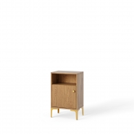 Dubový noční stolek ASSEN se zlatými nohami a skříňkou - 1
