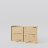 Široký dřevěný botník BASIC se čtyřmi skříňkami - 1