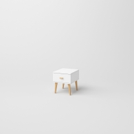 Noční stolek bílý skandinávský BERGEN - 1