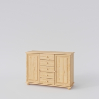 Dřevěná komoda BASIC se dvěma skříňkami a pěti zásuvkami - 1