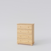 Dřevěná komoda BASIC se čtyřmi zásuvkami - 1
