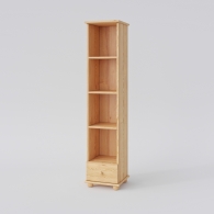 Úzká dřevěná knihovna BASIC se zásuvkou - 1