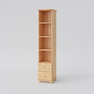 Úzká dřevěná knihovna BASIC se dvěma zásuvkami - 1