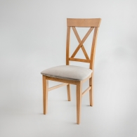 Buková stolička klasického tvaru s čalúneným sedadlom - 8344