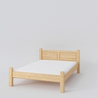 Široká dřevěná postel BASIC s horním rovným čelem - 1