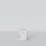 Bílý dřevěný noční stolek PARMA, 1 skříňka, 1 zásuvka - 2
