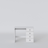 Psací stůl dřevěný PARMA bílý / šedý, 4 zásuvky - 2